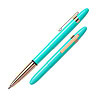 BULLET PEN - TAHITIAN BLUE WITH GOLD FINGER GRIP + CLIP - f400tbl-gfggl