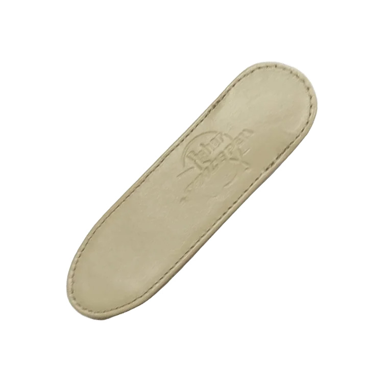 SMALL BEIGE LEATHER PEN CASE WITH FISHER LOGO