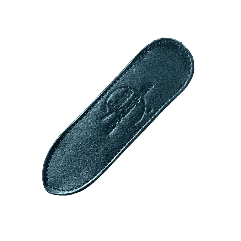 SMALL BLACK LEATHER PEN CASE WITH FISHER LOGO