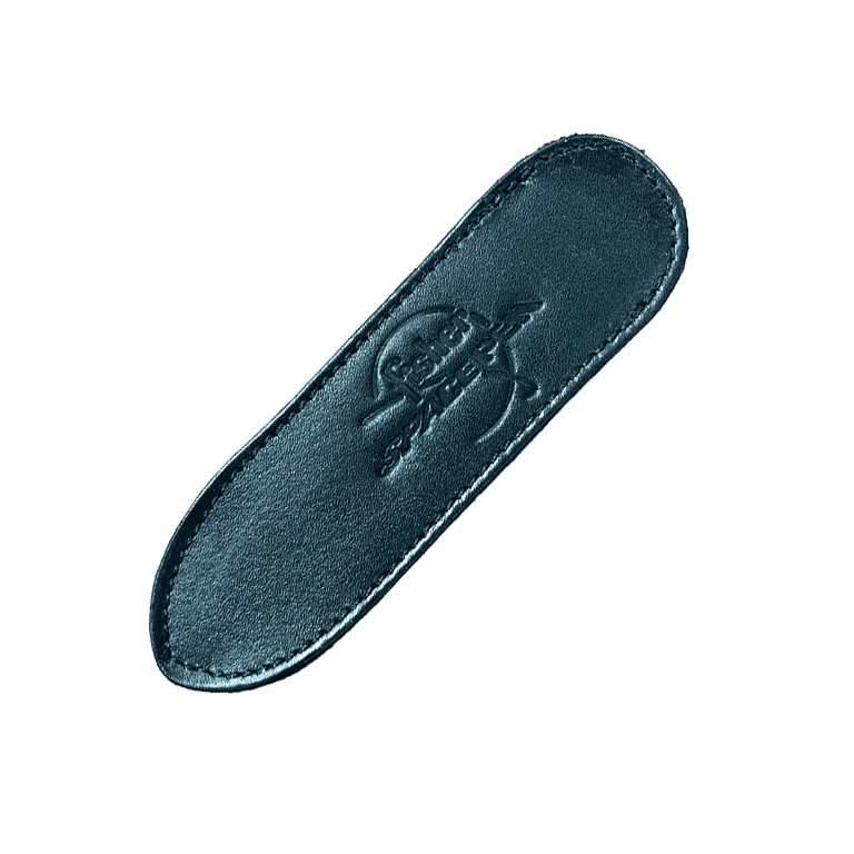 SMALL BLACK LEATHER PEN CASE WITH FISHER LOGO