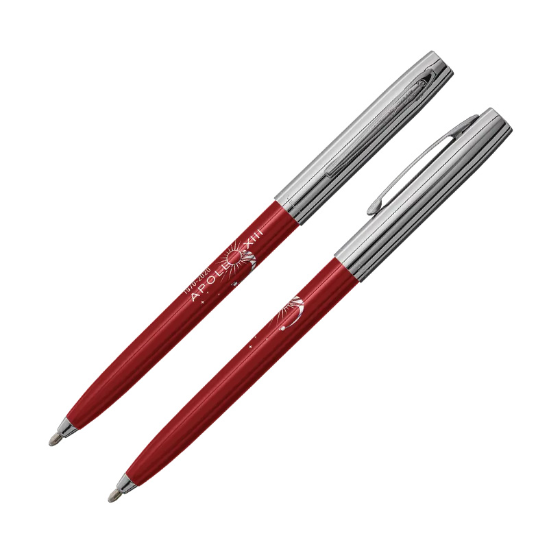 APOLLO 13 50TH ANNIVERSARY PLASTIC CAP-O-MATIC – CHROME CAP/RED PLASTIC BARREL - fs775-13-50r