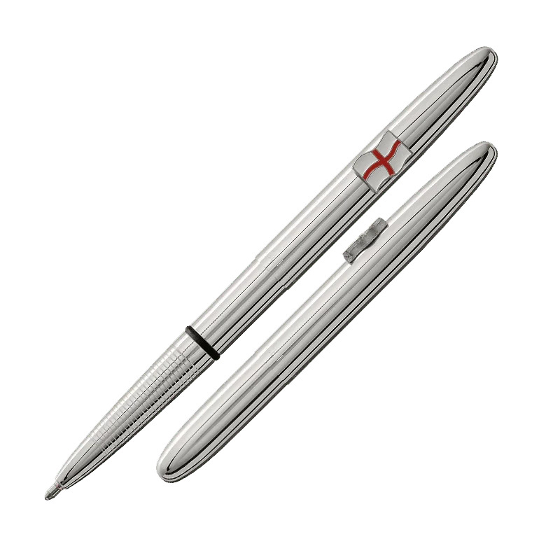 BULLET SPACE PEN - CHROME + ST GEORGE'S FLAG - f600sgc