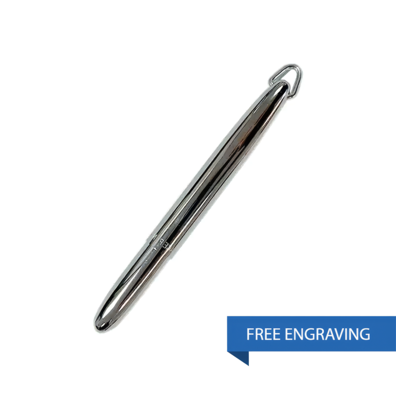 CHROME BULLET PEN WITH D RING – f400-jr