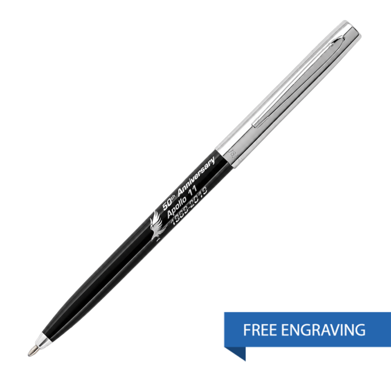 APOLLO 11 50TH ANNIVERSARY CAP-O-MATIC – CHROME CAP/PLASTIC BARREL (BLACK) - fs775-50b