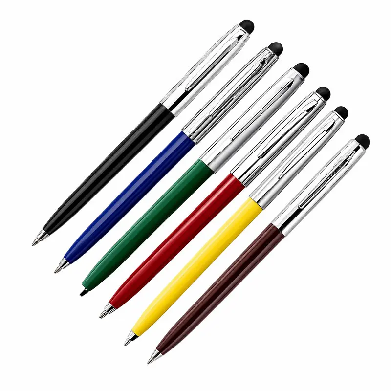 CAP-O-MATIC – CHROME CAP PLASTIC BARREL WITH RUBBER STYLUS (BLACK, RED, YELLOW, BLUE, GREEN, BURGUNDY)