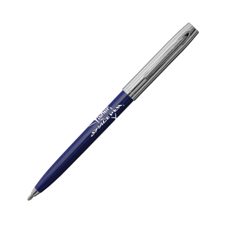 MY FIRST FISHER SPACE PEN - BLUE & CHROME CAP-O-MATIC WITH FISHER SPACE PEN LOGO – BOXED