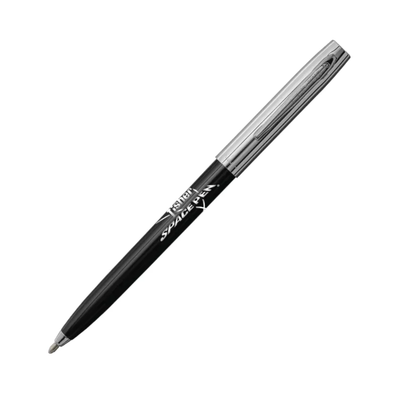 MY FIRST FISHER SPACE PEN - BLACK & CHROME CAP-O-MATIC WITH FISHER SPACE PEN LOGO – BOXED