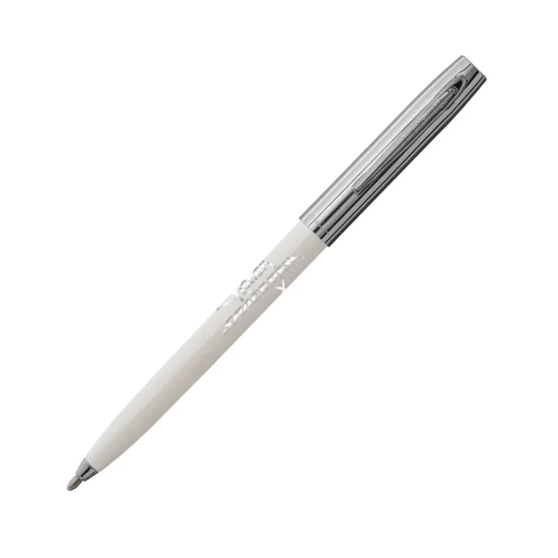 MY FIRST FISHER SPACE PEN - WHITE & CHROME CAP-O-MATIC WITH FISHER SPACE PEN LOGO – BOXED