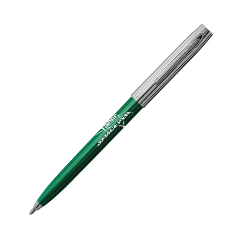 MY FIRST FISHER SPACE PEN - GREEN & CHROME CAP-O-MATIC WITH FISHER SPACE PEN LOGO – BOXED