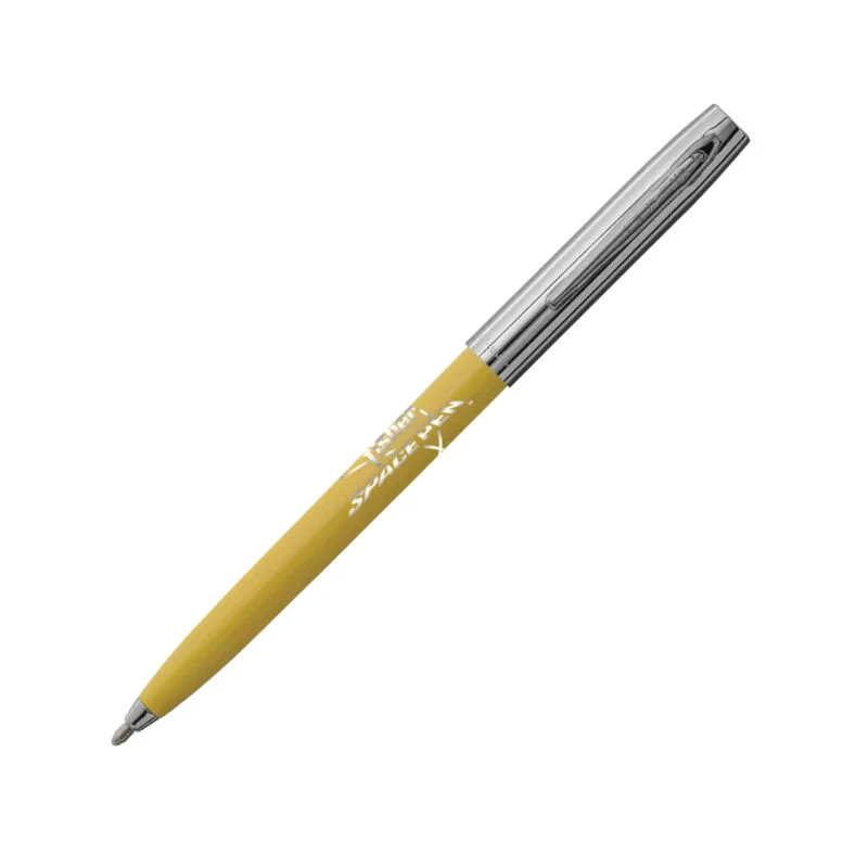 MY FIRST FISHER SPACE PEN - YELLOW & CHROME CAP-O-MATIC WITH FISHER SPACE PEN LOGO – BOXED