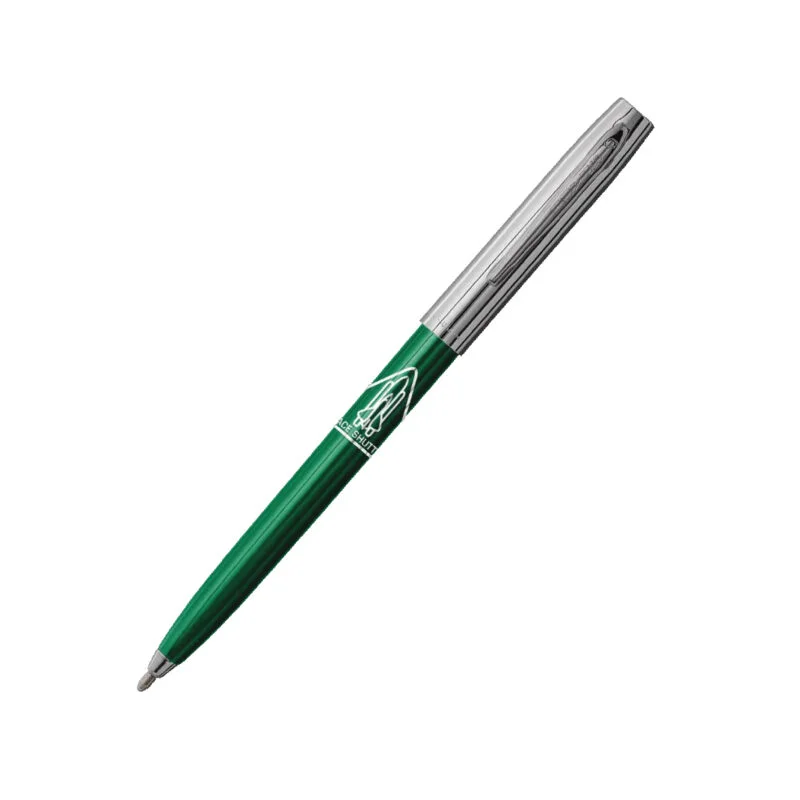 MY FIRST FISHER SPACE PEN - GREEN & CHROME CAP-O-MATIC WITH SHUTTLE IMPRINT – BOXED
