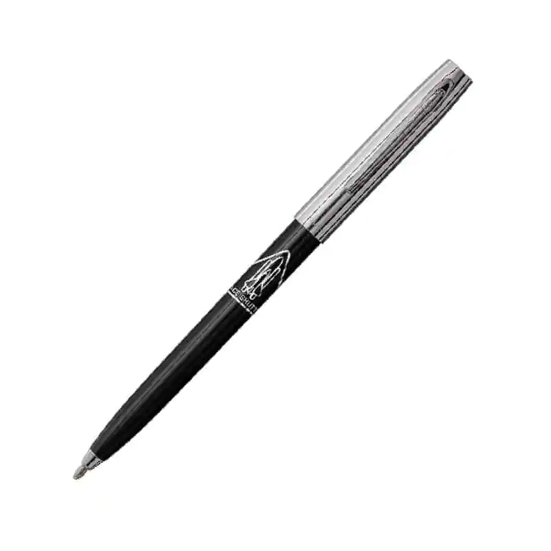 MY FIRST FISHER SPACE PEN - BLACK & CHROME CAP-O-MATIC WITH SHUTTLE IMPRINT – BOXED